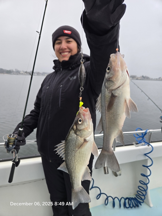 Light-tackle live lining for Rockfish aka Striped Bass, then nonstop White Perch with no size or creel limits. Book your Chesapeake Bay combo charter today